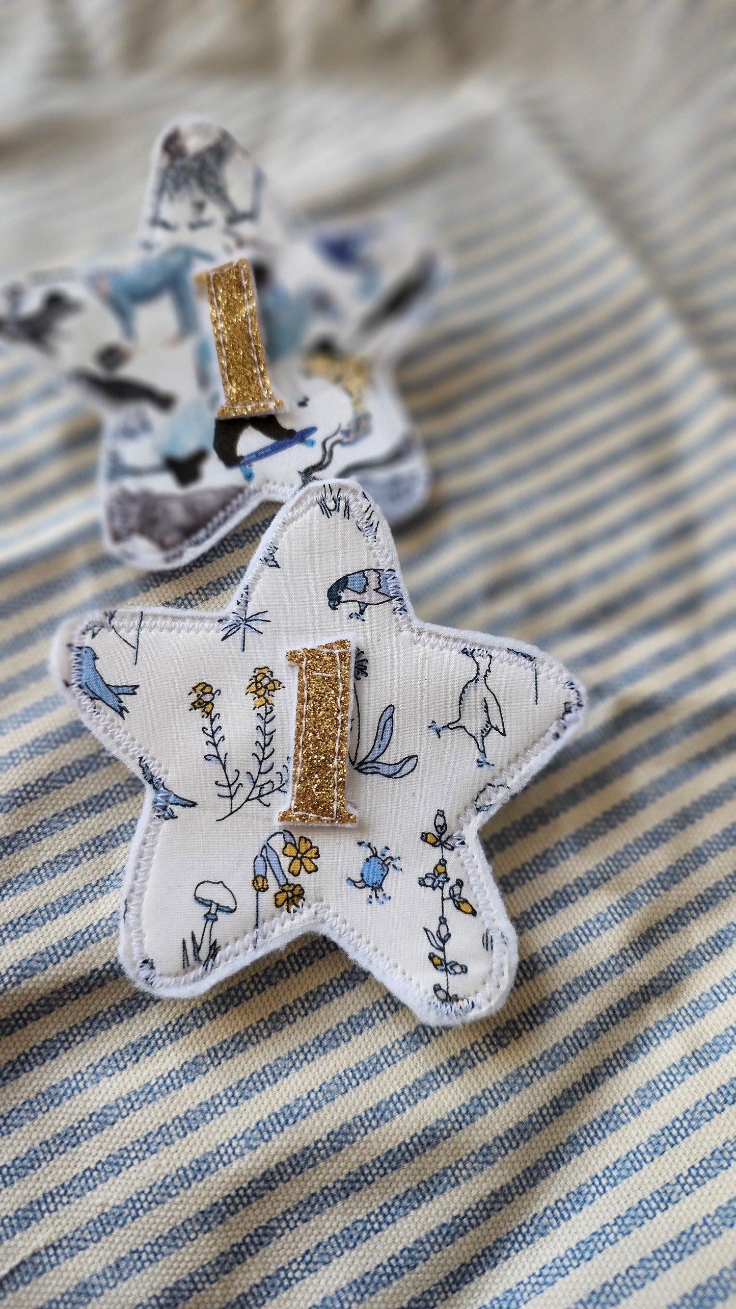 Boys Birthday badge, handmade using floral liberty of London fabrics  (Personalisation available)