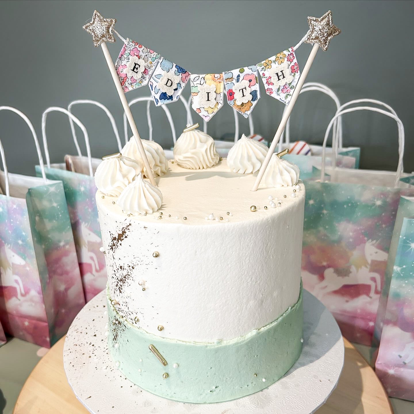 Personalised Floral Bunting Cake Topper *BESTSELLER*