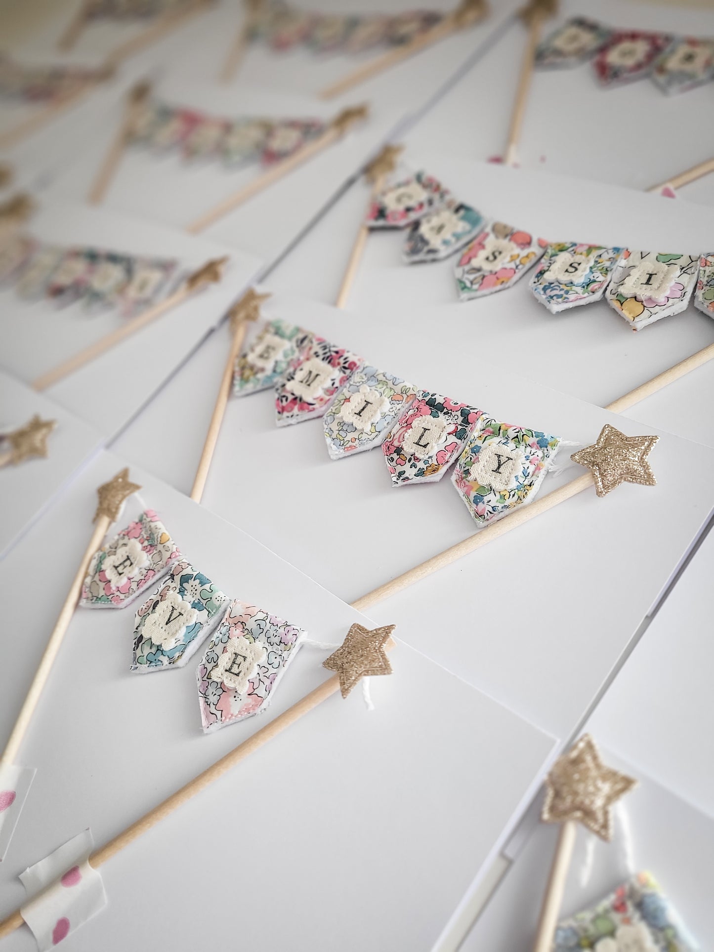 Personalised Floral Bunting Cake Topper *BESTSELLER*