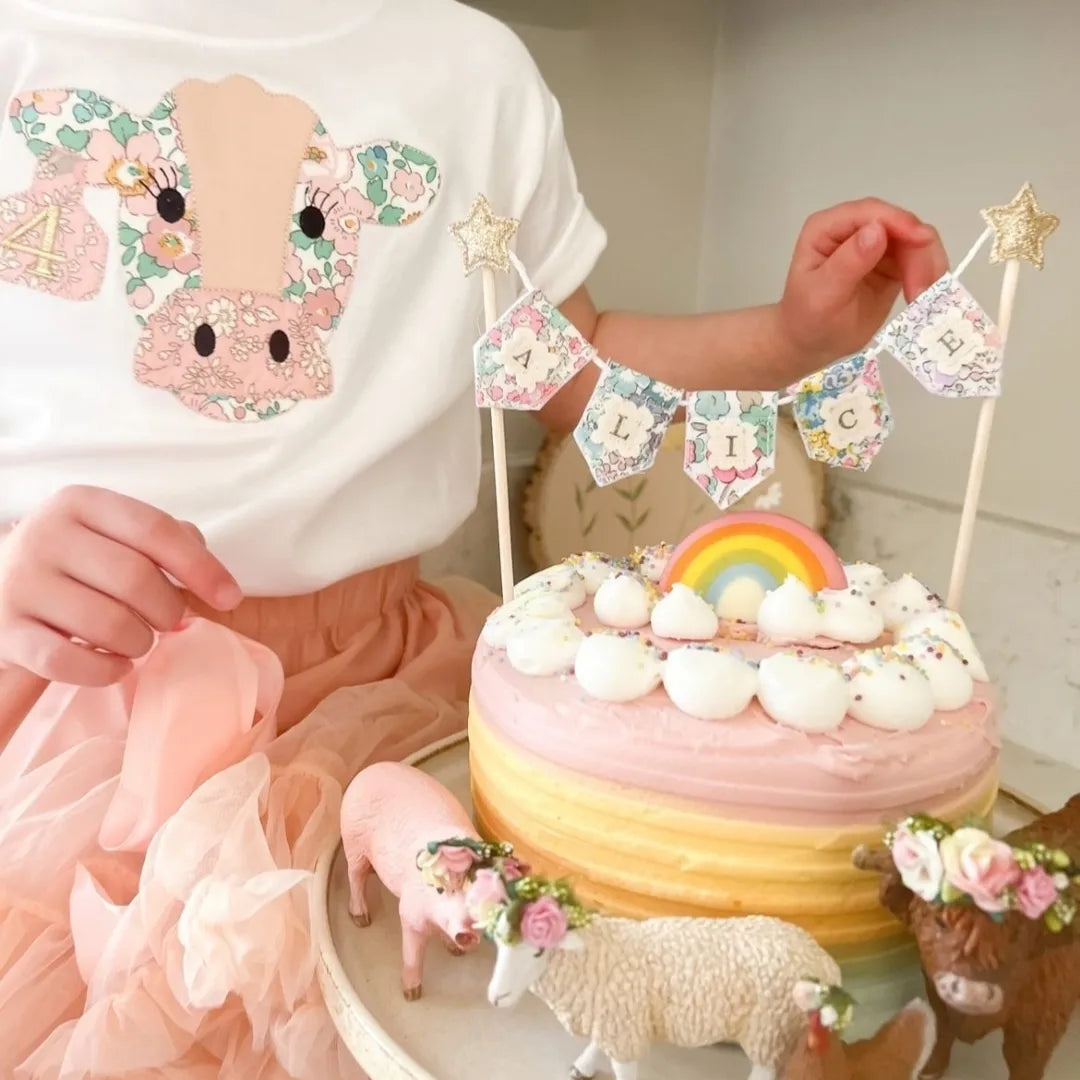 Personalised Floral Bunting Cake Topper *BESTSELLER*