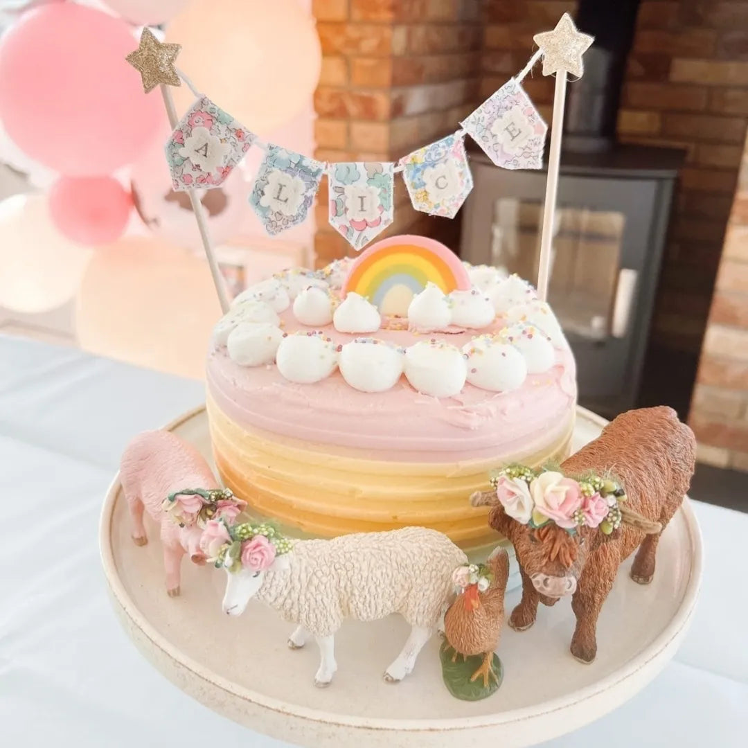 Personalised Floral Bunting Cake Topper *BESTSELLER*