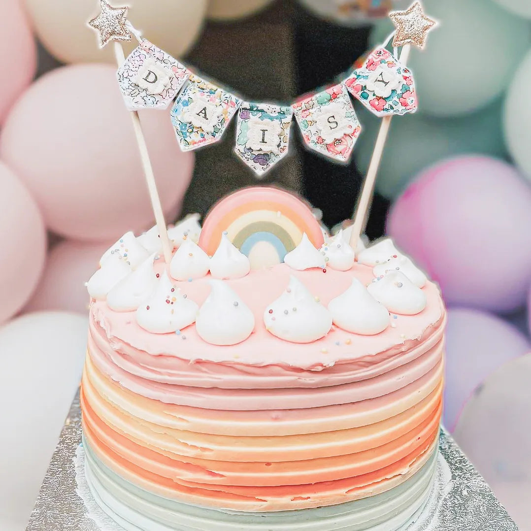 Personalised Floral Bunting Cake Topper *BESTSELLER*